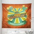 thumbnail image 1 of Fiesta Tapestry, Latin America Culture Inspired Sombrero and Cactuses Worn, Fabric Wall Hanging Decor for Bedroom Living Room Dorm, 5 Sizes, Yellow Green Seafoam, by Ambesonne, 1 of 1