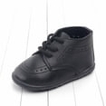 thumbnail image 4 of Xfvqtps Baby Boys Walking Shoes Lace Up High Top Wedding Loafers Brogue Oxford Dress Shoes New Spring Comfortable Breathable Children Flat Lazy Crib Shoes Black, 4 of 5