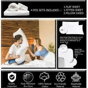 Bluemoon Homes luxurious 1000 Thread Count Italian FInish 100% Egyptian Cotton 4-Piece Bed Sheet Set, Fits Mattress Up To 18 inches Deep Pocket, Solid Pattern (Color - Ivory, Size - Twin).