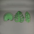 thumbnail image 4 of Zeckos Green Metal Tropical Leaf Sculpture Hanging Wall Décor Set of 3, 4 of 5