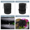 thumbnail image 3 of PhooArto Drawstring Cosmetic Bag, Barrel Shaped Portable Travel Makeup Bags, Zen Basalt Stone Orchid Large Capacity Waterproof Multifunctional Bucket Toiletry Bag, 3 of 6