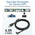 thumbnail image 6 of YQMAJIM (6.5Ft 2Pcs) 18AWG Premium Charging Cable for Garmin GPS: Thicker Power Cord, 90 Degree Shielding Mini USB Cable, Efficient Charging Adapter for Garmin GPS, Drivesmart 65, Zumo Xt, Nuvi, 6 of 7