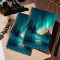 thumbnail image 5 of Spiral Notebook,College Ruled Journal,8.26" x 5.71" 50 Sheets/100 Pages,2 Pack - The Northern Lights Dancing Above Snow-Covered Forests, 5 of 7