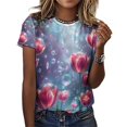 thumbnail image 3 of Tulip T-Shirts Casual T-Shirt Short Sleeve Women Trendy Tshirt Beach Custom Tops, 3 of 5