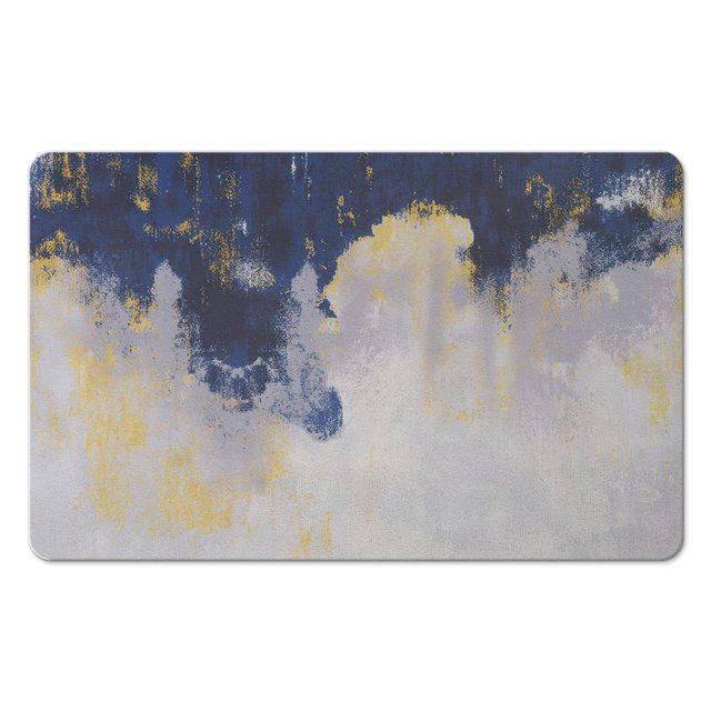 Indulge in the Luxury of our Modern Abstract Gray Runner Rug: Soft, Non-Slip, 20x32 inch, Low Pile, Machine Washable Carpet - Perfect Addition for Bathroom, Kitchen, Hallway