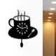 thumbnail image 1 of Reloj de pared con forma de taza de café, decoración de cocina, acrílico, silencioso, para dormitorio, escuela, baño, amantes de música, bar., 1 of 10