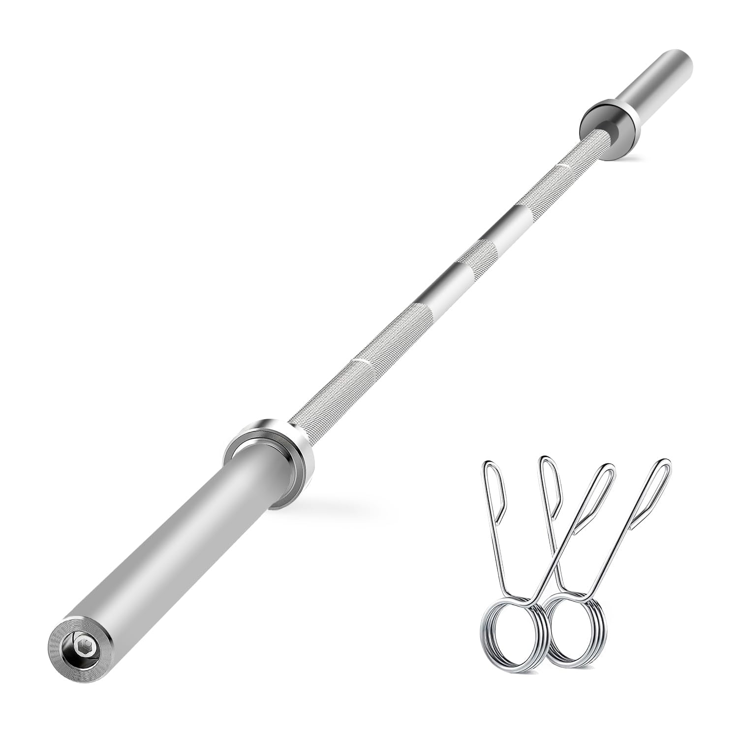 NiamVelo 7Ft Barbell Bar Olympic Weightlifting Bar Solid Chrome Bar for Strength Training, Weightlifting, and Powerlifting - 2Inch Diameter, 700lbs Capacity