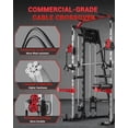 thumbnail image 6 of JoanKaren Pro Smith Machine with Bench,2200lbs Squat Rack with Weight Bar,LAT Pull-Down,Cable Systems,Leg Hold-Down and More Attachments,Red & Black, 6 of 11