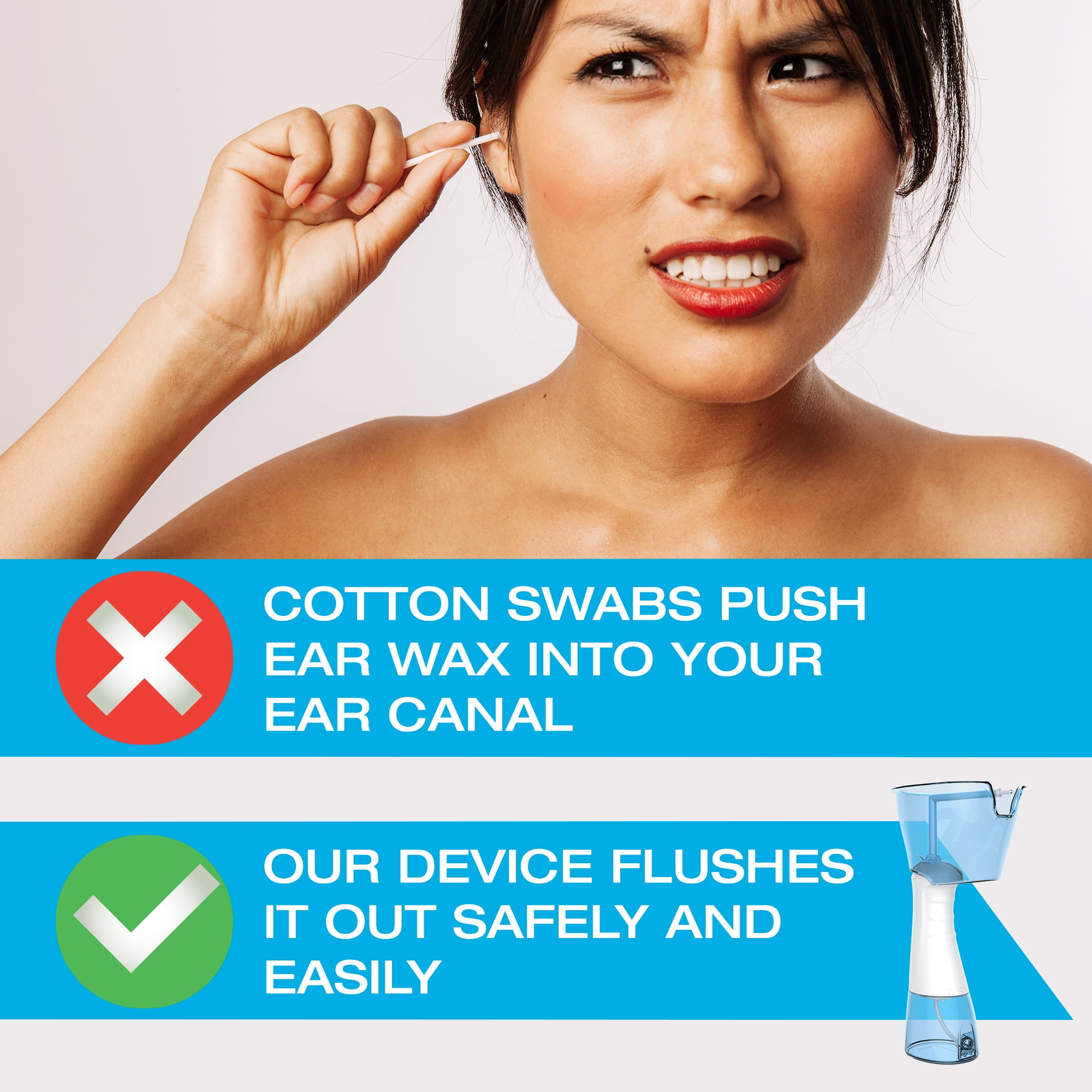 Tilcare Electric Ear Wax Removal Kit - Rechargeable Ear Cleaning Machine for Adults & Kids - Ear Irrigation System with Otoscope, 30 Tips & Microfibre Towel