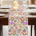 thumbnail image 3 of Table Runners 120 Inches Long Dress Scarves, Watercolor Floral Farmhouse Coffee/Dining/Kitchen Table Runner for Living Room, Retro Botanical Flowers Leaves Spring Beige 13x120 Inch, 3 of 9