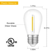 DAYBETTER 24 Pack S14 Edison LED Bulbs for Outdoor String Lights, 1W S14 Replacement Bulbs for Porch, Waterproof Edison LED Light Bulbs,Non-Dimmable, E26 Medium Base, 2700K Warm White