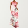 thumbnail image 1 of SMihono Robe Maxi Bohème d'Été pour Femmes Grande Taille Mode d'Été Imprimée Col en V Sans Manches Robe à Enfiler avec Poches Robe de Plage, 1 of 5