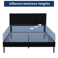 thumbnail image 3 of JUSTLET Full Bed Frame, Upholstered Platform Bed Frame with Headboard No Box Spring Needed, Black, 3 of 6
