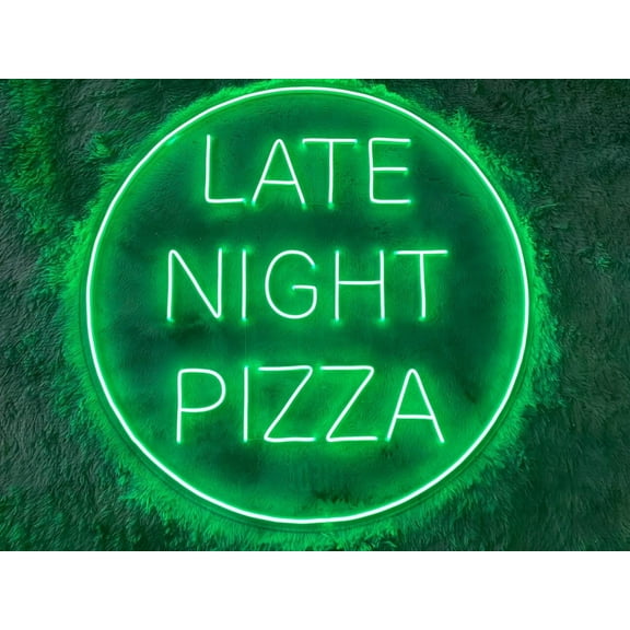 Handmadetneonsign Late night pizza Led Sign, Late night pizza Neon Sign, Wall Decor, Bar Neon Sign