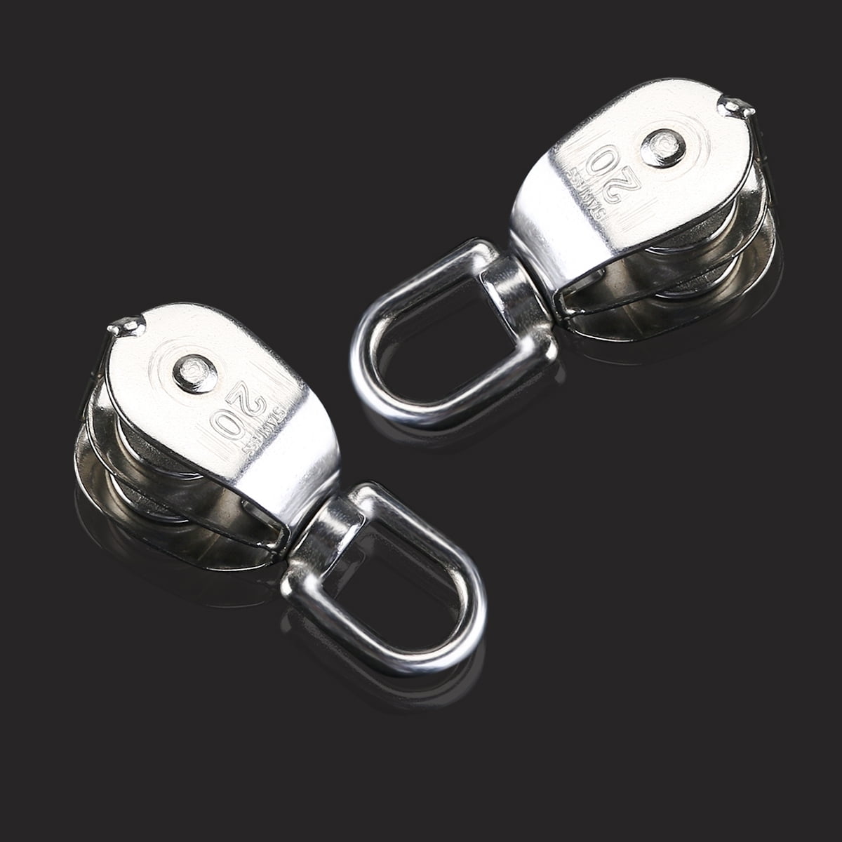 WINOMO Double Pulley Block 2pcs Stainless Steel 304 Double Swivel Pulley Block