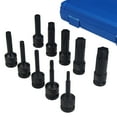 thumbnail image 2 of 1/2 Inch Drive Torx Impact Socket Set with 10pcs Extra Long Bits, Cr-Mo Steel, Sizes T30 to T100 (T30, T40, T45, T50, T55, T60, T70, T80, T90, T100 Included), 3-Inch Bits, Complete with Storage Case, 2 of 7