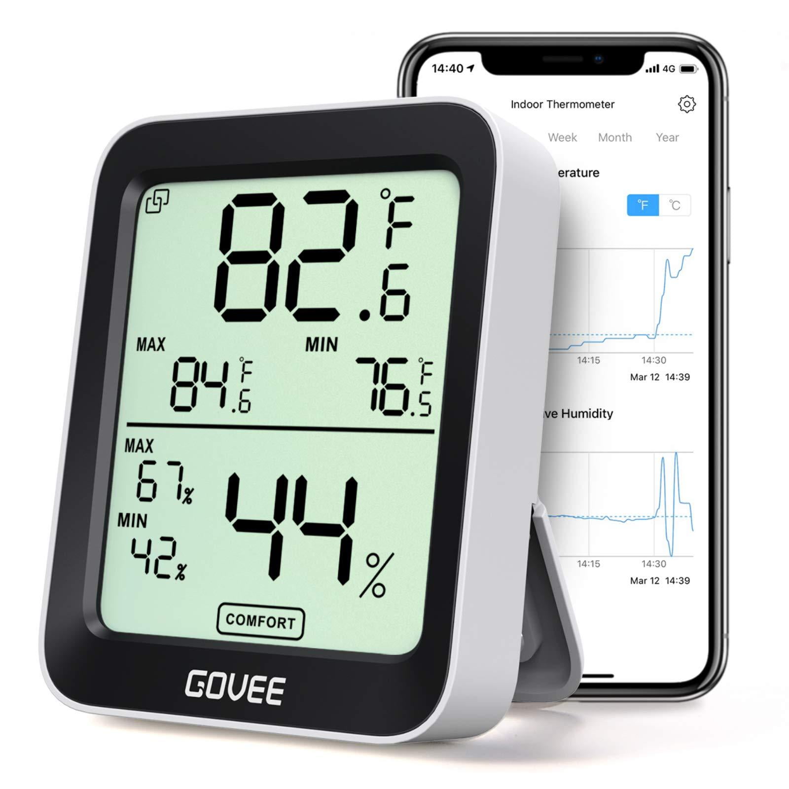1/2*Mini Indoor Bluetooth Digital Thermometer Hygrometer Temperature Humidity 
