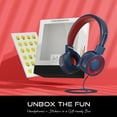 thumbnail image 3 of MYZI Kids Wired Headphones with Mic, 85dB Safe Volume, Stickers Included – Blue, 3 of 9