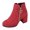 Red, variant on Womens Chunky Heel Ankle Boots for Winter Side Zipper Fashion Booties with Heart Charm Comfortable Low Heel Shoes for Daily Casual Wear Black