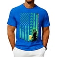thumbnail image 2 of Hfnxid Mens St Patricks Day Shirt Irish Graphic Short Sleeve Shirts Crew Neck Stretch Lounge Tops Fashion Funny Print T-Shirts Blue L, 2 of 8