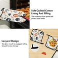 thumbnail image 4 of 5 Pcs Kitchen Set Heat Resistant Oven Mitts and Non-Slip Pot Holders with Adjustable Cooking Apron Rugby Star Leaves, 4 of 6