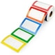 thumbnail image 1 of Etiquetas adhesivas con nombre, 300 unidades, etiquetas simples, 1 rollo, 5 colores, 3,5" x 2,25", etiquetas adhesivas con línea perforada para la escuela, la oficina y el hogar, 1 of 6