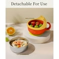 thumbnail image 5 of 2 Pieces Spill Proof Scoop Bowl with Suction Base,Plastic Bowl with Suction Bottom and Stainless Steel Liner,Adaptive Bowls for Disabled Adults,Handicapped, Parkinsons,Stroke,Elderly (Yellow), 5 of 18