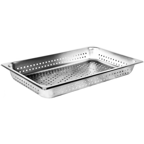 TrueCraftware -Full Size 2-1/2" Deep Perforated Stainless Steel Anti-Jamming Steam Pan 24 Gauge- Steam Food Pan Anti-Jam Steam Table Hotel Pan for Restaurant Family Events Personal Catering Use