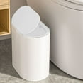 thumbnail image 7 of Bathroom Small Trash Can with Lid,White Toilet Push-open Lid Plastic Trash Can,10L / 2.7 Gallon Slim Garbage Bin Waste Basket for Bedroom,Bathroom,Office,Kitchen, 7 of 7