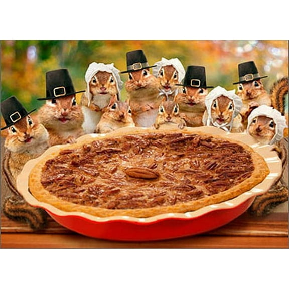 Avanti Press Chipmunks Deliver Pie Funny / Humorous Thanksgiving Card