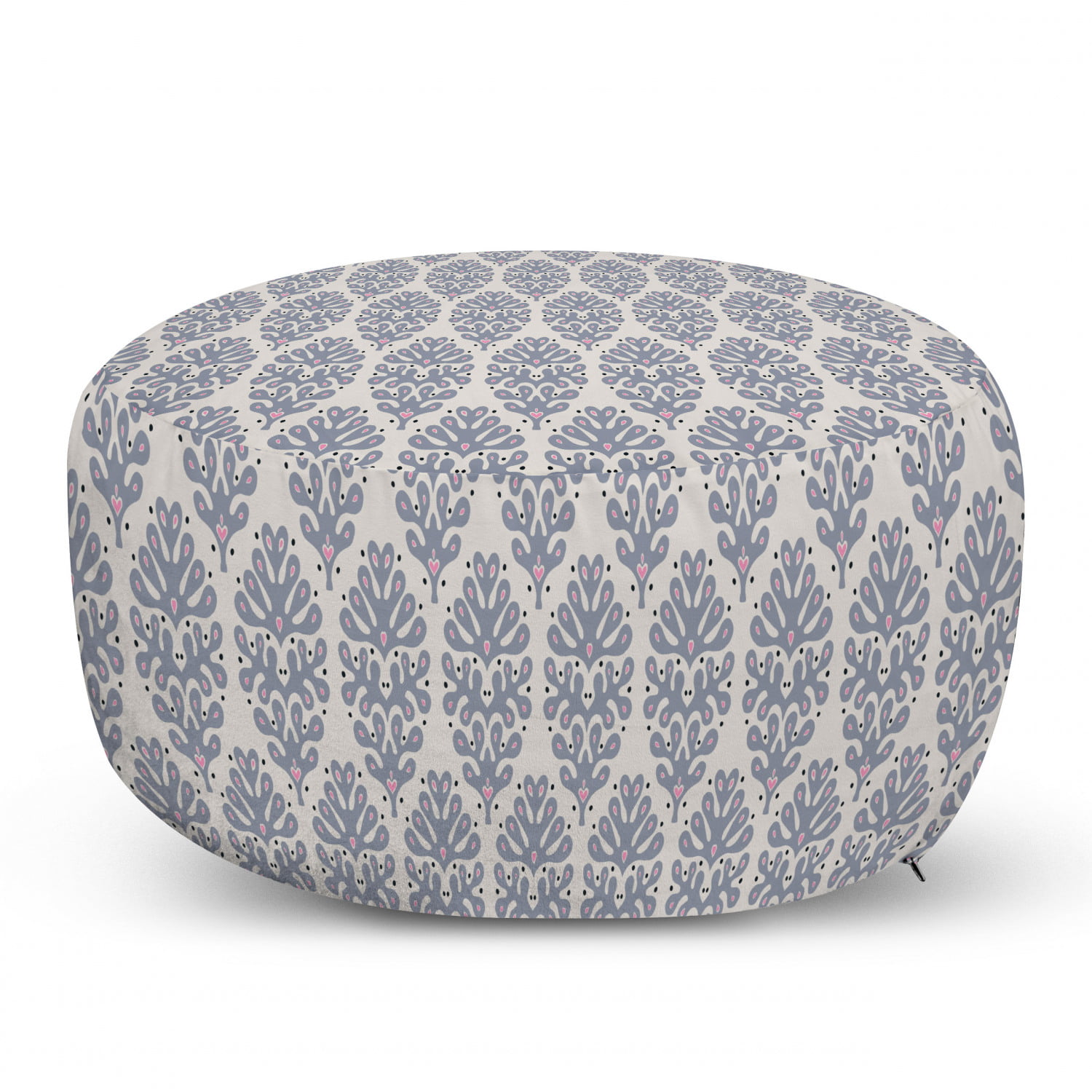 Decorative Soft Foot Rest with Removable Cover Living Room and Bedroom Ambesonne Abstract Ottoman Pouf Pale Green Blue Violet Modern Geometric Shapes Forming Circles Optical Illusion Pattern