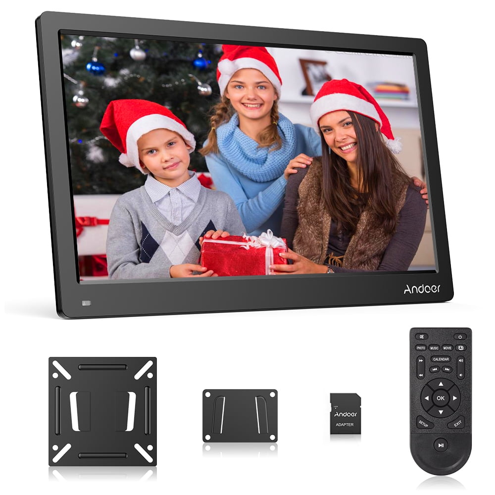 MP3/Photo/Video Player/Clock Function/Calendar with Remote Control,Black Advanced Digital Picture Photo Frame High Resolution 