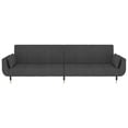 thumbnail image 2 of vidaXL 2-Seater Sofa Bed with Two Pillows Dark Grey Velvet, 2 of 5