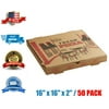 Pizza Box 16" x 16" x 2" - 50/Case Kraft Corrugated FREE & FAST SHIPPING
