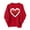 Red-1, variant on Women's Valentine's Hoodie Heart Print Cuffed Long Sleeve Crewneck Pullover Top Red-2 XL