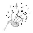 thumbnail image 2 of Music Wall Decal Bagpipe Silhouette with Heart and Musical Notes Bedroom Wall Decal for Children Instrument Cute Themed Room Décor - Size: 36 In x 40 In, 2 of 5