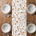 thumbnail image 6 of Brown Spring Floral Table Runner - 60 Inch Long, Kitchen Dining Table Runner Dresser Scarves, Flowers Botanical Elegant Pastoral Farmhouse Decor for Coffee Tables Wedding Party Banquet, 6 of 8