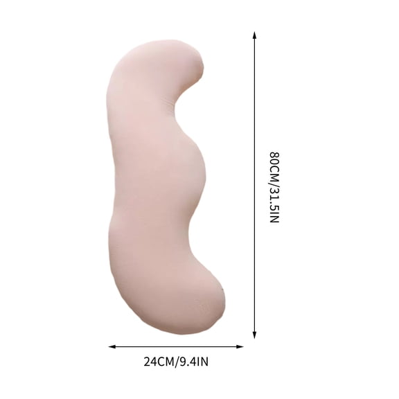 S Shaped Body Pillow, Cotton Long Hugging Cushion for Side Sleeping Bedroom Sofa and Rest, Curved Full-Length Comfort Pillow for Adults
