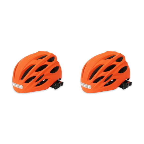 Yuarrent Cómodo Casco De Bicicleta Para Hombres Y Mujeres Casco De Bicicleta Ajustable Y Transpirable Con Luz LED Naranja M naranja METRO 2Conjunto