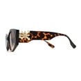 thumbnail image 4 of Womens Celtic Cross Motif Hinge Mod Geometric Cat Eye Sunglasses Tortoise Brown, 4 of 4