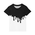 thumbnail image 5 of Jinhomg Kids Casual Summer Tees Boys Girls Cute Color Block Tops Lightweight Comfy Short Sleeve Crew Neck T-Shirts Daily Wear Prime White 4 Years, 5 of 6