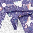 thumbnail image 5 of Quilt Set Full/Queen Size, Cute Purple Unicorn 3 Pcs Soft Bed Cover Bedding Set for Kids and Adults, Happy Cartoon Horse Lightweight Bedspread Coverlet with Pillow Sham for All Season, 5 of 7