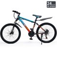thumbnail image 4 of Mountain Bike, 24 Speeds with V/Disc Brakes High-Carbon Steel Frame Mens Womens Mountain Bike, 24 26 27.5 Inch Front Suspension MTB Bicycle for Adult & Teenagers, 4 of 12