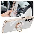 thumbnail image 2 of TECH CIRCLE Case for Samsung Galaxy S25 Edge (6.7", 2025) - Shiny Plating Cute Slim Case with Rotating Finger Ring Kickstand, Durable Soft Silicone Lightweight Protective Thin Phone Cover, White, 2 of 6