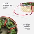 thumbnail image 7 of 2-Pack Christmas Wreath Storage Container 24"- Artificial Christmas Wreath Storage, Solid Handles, Dual Zipper, And Straps, Holiday wreath Storage Bag, Non Woven PVC Clear Top Fabric For Transparency, 7 of 7