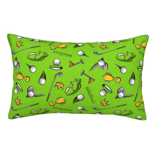 Fotbe Golf Sport Club Funda de Almohada Decorativa Estilo Occidental, Lujo en Algodón, Fundas para Almohadas King, Cojín Estampado para Decoración del Hogar-16"x24"