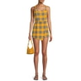 thumbnail image 2 of No Boundaries Junior's Plaid Romper, 2 of 5
