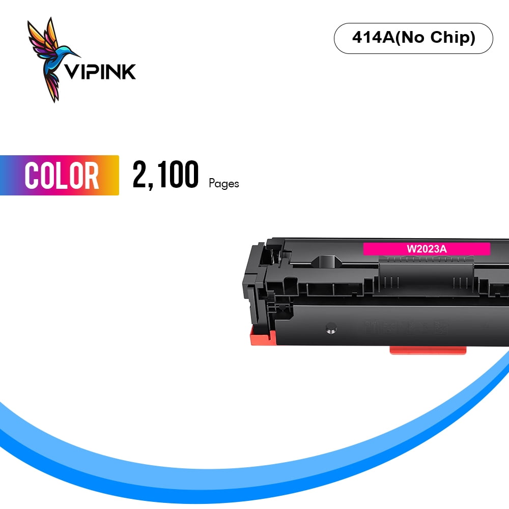 VIPink 1-Pack 414A Toner Cartridge With Chip Compatible for HP W2023A 414A 414X LaserJet Pro MFP M479fdw M454dw M479fdn M454dn M479 Laser Printer Ink, Magenta