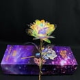 thumbnail image 3 of ITFABS Colorful Rose Artificial Decor, LOVE Base Gold Roses Flower Unique Gifts, 3 of 8