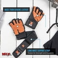 thumbnail image 4 of MRX Weight Lifting Pro Level Gloves With 18 Inches Long Wrist Strap Gym Workout Exercise & Fitness Black Brown (Small), 4 of 7